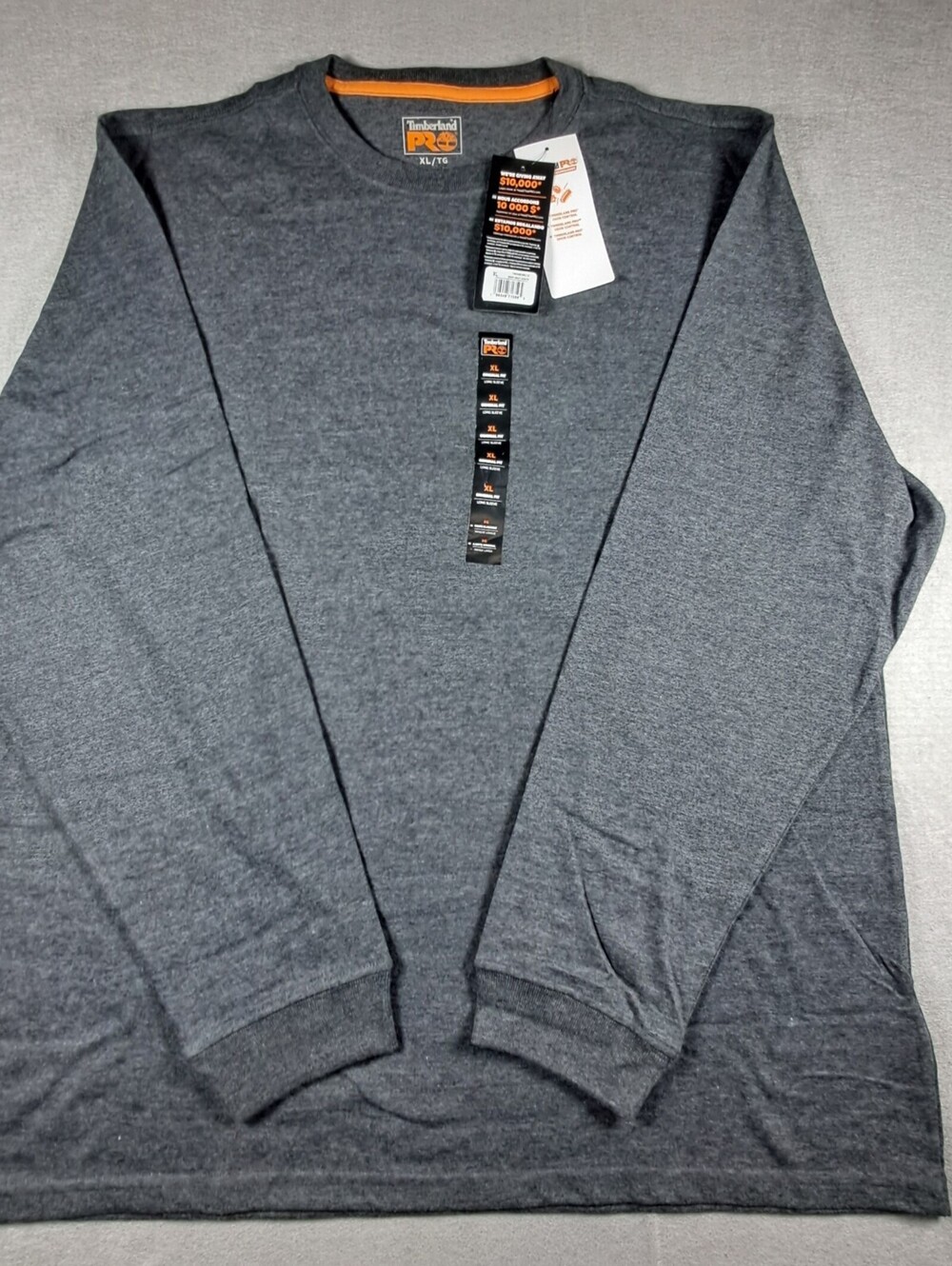 Timberland PRO Long Sleeve T-Shirt XL Gray Core Logo Workwear NWT